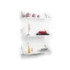 Altai Floating Wall Decor Wall Mounted Rustic Decorative Hanging Metal Bracket Triple Shelfs For Books, White/Chrome