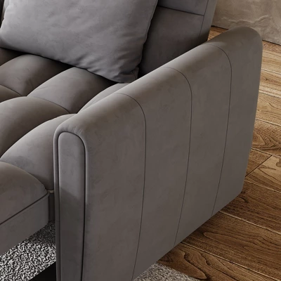 38.2inch Foldable Large-size Sofa Bed, Modern Polyester Single Sofa, Sofa Bed With Adjustable Backrest, 3 Positions And Pillows, Suitable 3 38.2inch Foldable Large-size Sofa Bed, Modern Polyester Single Sofa, Sofa Bed With Adjustable Backrest, 3 Positions And Pillows, Suitable - Image 3