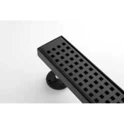 Linear Shower Drain With Removable Quadrato Pattern Grate, 304 Stainless Shower Drain Included Hair Strainer And Leveling Feet -House Furnish World GUEST 95e55688 77d6 4365 85d2 765e36a49569