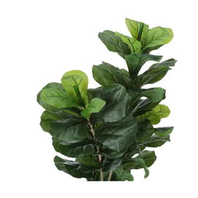 Artificial Plant, 41" Tall, Fiddle Tree, Indoor, Faux, Fake, Floor, Greenery, Potted, Real Touch, Decorative, Green Leaves, Black Pot 3 Artificial Plant, 41" Tall, Fiddle Tree, Indoor, Faux, Fake, Floor, Greenery, Potted, Real Touch, Decorative, Green Leaves, Black Pot - Image 3