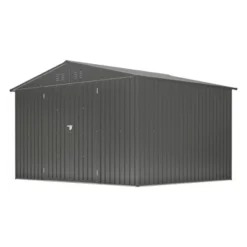 10X8 FT Outdoor Storage Shed, All Weather Metal Sheds With Lockable Doors, Tool Shed For Garden, Patio, Backyard, Lawn, Black -House Furnish World GUEST 980ab420 6c8d 4c5d b413 65c18b003c2a
