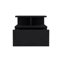 Floating Nightstand 12"H, Wall Mounted With Single Drawer And 2-Tier Shelf, Black -House Furnish World GUEST 998f33a6 e3a3 4303 a9c5 2b4dacf10ec0