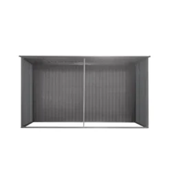 New Outdoor Storage Shed Has Two Functions:Metal Shed And Firewood Shed 14 Ft X 12 Ft, More Suitable For Winter , Grey -House Furnish World GUEST 999428bb 130d 40cc 903a 9fd73d231ef5