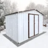 Metal Garden Sheds 8ftx10ft Outdoor Storage Sheds White+coffee