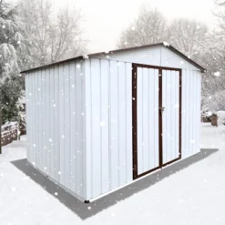 Metal Garden Sheds 8ftx10ft Outdoor Storage Sheds White+coffee