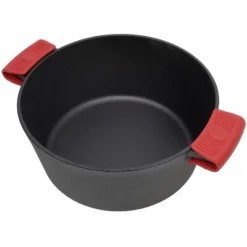 3 In 1 Pre-Seasoned Cast Iron Dutch Oven,Camping Deep Pot, 5 Quart. Cover As A Skillet With Ribbed Bottom Design. With 2pcs Silicone Handel Covers -House Furnish World GUEST 9b8f6617 d0d8 4f4f bd08 46739863d4ea 1