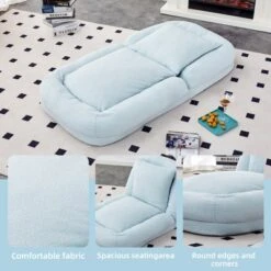 Folding Sofa Chair With 5 Adjustable Positions Plush Floor Lounge Chair For Gaming, Meditation, And Relaxation -House Furnish World GUEST 9c5217af 1783 41e7 b622 482cff304a09