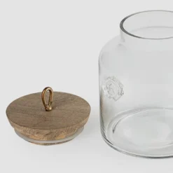Madin Glass Jar With Wooden Lid - Elegant Storage Container For Kitchen & Home-700ml -House Furnish World GUEST 9c5b633c fc5d 49bb 92eb 26e39dfe60b0