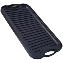 Pre-Seasoned Cast Iron Reversible Rectangular Grill/Griddle, Black,20inch X 10inch -House Furnish World GUEST 9c9a9848 ce80 40ac a919 5c2e2e8e335d