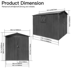 Motorcycle Outdoor Steel Storage Shed With Window ,tracks And Fixtures,Grey -House Furnish World GUEST 9d03a81d 2325 442e a96a 5336a6b369a4