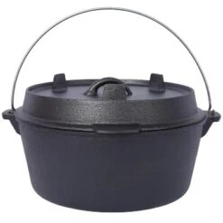 Pre-Seasoned Cast Iron Dutch Oven With Skillet Lid, Outdoor Camping Deep Pot For Camping Cooking BBQ , With Iron Pot Rack, 8 Quart -House Furnish World GUEST 9d556a0f 406d 4569 9aa7 ff3bba0e48ce
