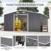 10*12ft 0.25mm Color Steel Plate, Surface Protective Film,Two Daylight Windows, Two Colors Can Be Freely Selected Storage Sheds
