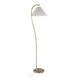Cassis 65" Glam/Art Deco Floor Lamp In Gold Metal And White Pleated Shade By LumiSource -House Furnish World GUEST 9d8450ab 8fea 4088 a43b d6dd5568ab6e