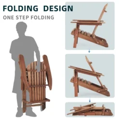 Wooden Outdoor Folding Adirondack Chair Set Of 2 Wood Lounge Patio Chair For Garden,Garden, Lawn, Backyard, Deck, Pool Side, Fire Pit,Half Assembled, -House Furnish World GUEST 9df968b8 b9df 455c bdee 7ef3b42b1954
