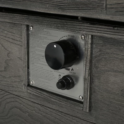 56" Outdoor 50,000 BTU Rectangular MgO Concrete Propane Fire Pit, Grey Wood Pattern (Tank Cover Not Included) 14 56" Outdoor 50,000 BTU Rectangular MgO Concrete Propane Fire Pit, Grey Wood Pattern (Tank Cover Not Included) - Image 14