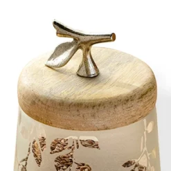 Twigy Frosted Glass Jar With Wooden Lid - 4.9X4.9X7.4in -House Furnish World GUEST 9e87499c 43a6 4e15 9691 34628f373e78