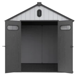XWT013-1 8*10ft Resin Plastic Storage Shed For Backyard Garden Big Spire Tool Storage -House Furnish World GUEST 9fd76c86 2e63 4a2e abd8 3eeaeef7950e