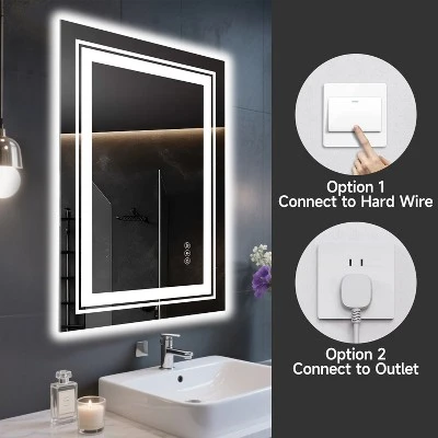 40x24 Inch Frameless LED Bathroom Mirror,Smart Mirror 5 40x24 Inch Frameless LED Bathroom Mirror,Smart Mirror - Image 5