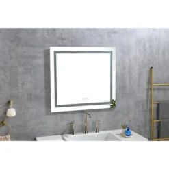 36inx 36inLED Bathroom Mirror With Front And Backlight, Wall Mounted Vanity Mirror, Anti-Fog, Memory, 3 Colors, Stepless Dimmable -House Furnish World GUEST a0c2142c 380f 440d 8e33 383f73200a31