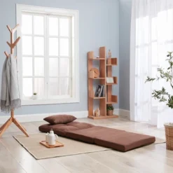 Triple Fold Down Sofa Bed, Adjustable Floor Couch Sofa With One Pillow, 5 Reclining Position, Convertible Polyester Guest Sleeper -House Furnish World GUEST a11ea1f5 c881 4acb 9133 62a82d9407d3