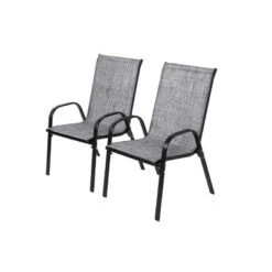 2 Piece Patio Chairs,Outdoor Camping Chairs With Breathable Textilene Fabric,Set Of 2 Chairs With Armrest High Backrest For Garden,Space Saving( Grey) 20 2 Piece Patio Chairs,Outdoor Camping Chairs With Breathable Textilene Fabric,Set Of 2 Chairs With Armrest High Backrest For Garden,Space Saving( Grey) -House Furnish World GUEST a2711255 9c85 405d a52a ec21cc9e4a59