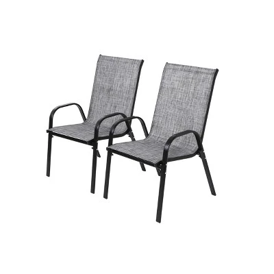 2 Piece Patio Chairs,Outdoor Camping Chairs With Breathable Textilene Fabric,Set Of 2 Chairs With Armrest High Backrest For Garden,Space Saving( Grey) 8 2 Piece Patio Chairs,Outdoor Camping Chairs With Breathable Textilene Fabric,Set Of 2 Chairs With Armrest High Backrest For Garden,Space Saving( Grey) - Image 8