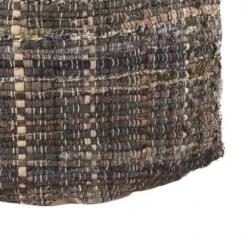 Koki Handcrafted Fabric Pouf, Khaki -House Furnish World GUEST a2a8a8ab 7e69 437c af25 95138e7b1576