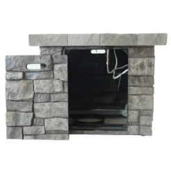 30" Outdoor Square MgO Propane Fire Pit - 40,000 BTU, Grey -House Furnish World GUEST a30caf1f 1c12 4a1a 8b7a 50be62ac826d