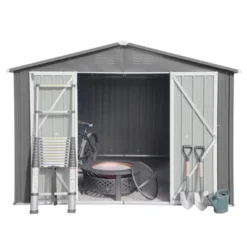 Metal Garden Sheds 12ftx10ft Outdoor Storage Sheds Grey