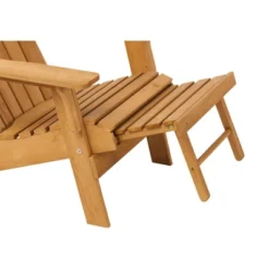 Outdoor Wooden Folding Adirondack Chair With Retractable Ottoman, Pre-Assembled BackRest & SeatBoard, Wood Patio Chair For Garden Backyard Porch Pool -House Furnish World GUEST a5eeeef3 b288 4d8e b269 1d19d6b10b97