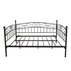 Metal Daybed Frame Multifunctional Mattress Foundation/Bed Sofa With Headboard, Twin, Black -House Furnish World GUEST a6f89f98 ab5f 477c 830c 7a25f2b6834e