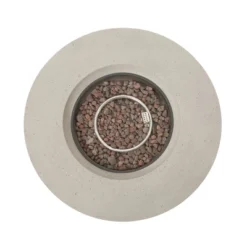 Outdoor 50,000 BTU Round MgO Concrete Propane Fire Pit, Light Grey (Tank Cover Not Included) -House Furnish World GUEST a81ad367 4b54 4e46 925a 3a835fb7b056