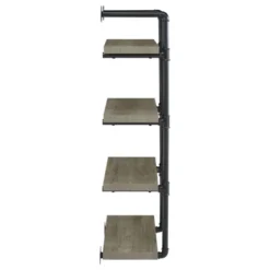 Black And Grey Driftwood Metal 24-inch Wall Shelf -House Furnish World GUEST a8df2566 d005 4cce af8f 84da4c9707d7