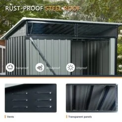 5ft X 3ft Outdoor Metal Storage Shed Transparent Plate Black -House Furnish World GUEST a9008300 2cfc 4a97 ad85 620a116dde2c