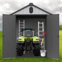 XWT012-1 6*8ft Resin Plastic Storage Shed For Backyard Garden Big Spire Tool Storage -House Furnish World GUEST a9e40594 99eb 4880 96b1 fdbf04aff325