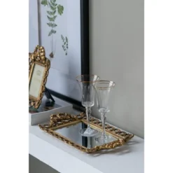 D3x9.8in Felicity Flute With Gold Rim, Set Of 4 -House Furnish World GUEST aa52f198 86d1 4a24 8630 01388313ac2d