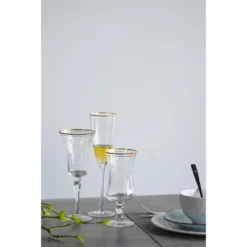 D3x9.8in Felicity Flute With Gold Rim, Set Of 4 -House Furnish World GUEST aac210a4 8fe8 44d5 97ec eb909c3df9b9