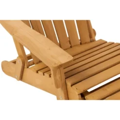 Outdoor Wooden Folding Adirondack Chair With Retractable Ottoman, Pre-Assembled BackRest & SeatBoard, Wood Patio Chair For Garden Backyard Porch Pool -House Furnish World GUEST abe4a6ba 01d4 4988 b290 cac949984dba