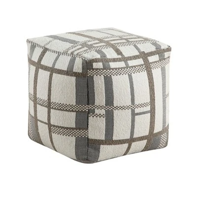 Square Pouf Multi-Color Jacquard Fabric Upholstery Modern Ottoman, Footstool, Non-Slip Floor Pouf, Bean Bag Chair, 1pc Sitting Pouf 1 Square Pouf Multi-Color Jacquard Fabric Upholstery Modern Ottoman, Footstool, Non-Slip Floor Pouf, Bean Bag Chair, 1pc Sitting Pouf