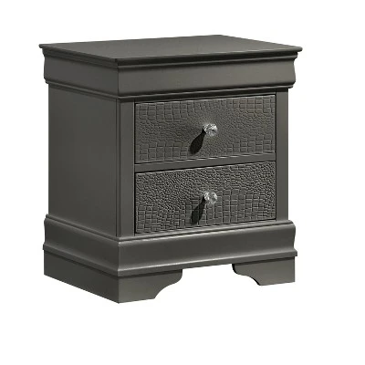 Blaze Modern Style 2-Drawer Night Stand Made With Wood In Metallic Gray Same As G150108708 (NJ Inventory) 3 Blaze Modern Style 2-Drawer Night Stand Made With Wood In Metallic Gray Same As G150108708 (NJ Inventory) - Image 3