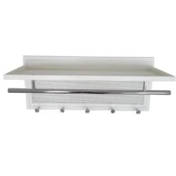 Esyspot Metal Powder Coating Hook Wall Mounted With Shelf In White
