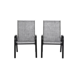 2 Piece Patio Chairs,Outdoor Camping Chairs With Breathable Textilene Fabric,Set Of 2 Chairs With Armrest High Backrest For Garden,Space Saving( Grey) 22 2 Piece Patio Chairs,Outdoor Camping Chairs With Breathable Textilene Fabric,Set Of 2 Chairs With Armrest High Backrest For Garden,Space Saving( Grey) -House Furnish World GUEST ad401455 81cd 4b8c b79b 2cfcdfc66690