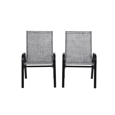 2 Piece Patio Chairs,Outdoor Camping Chairs With Breathable Textilene Fabric,Set Of 2 Chairs With Armrest High Backrest For Garden,Space Saving( Grey) 10 2 Piece Patio Chairs,Outdoor Camping Chairs With Breathable Textilene Fabric,Set Of 2 Chairs With Armrest High Backrest For Garden,Space Saving( Grey) - Image 10