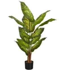 Artificial Plant, 47" Tall, Evergreen Tree, Indoor, Faux, Fake, Floor, Greenery, Potted, Real Touch, Decorative, Green Leaves, Black Pot
