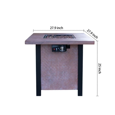 25" H Outdoor Patio Propane Gas Fire Pit Table - 50,000 BTU High-temperature-resistant Carving Process For Of Rattan Weaving Grain 10 25" H Outdoor Patio Propane Gas Fire Pit Table - 50,000 BTU High-temperature-resistant Carving Process For Of Rattan Weaving Grain - Image 10