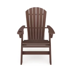 Brown Adirondack Chair ¨C Sturdy HDPE Poly Lumber For Poolside, Patio, And Garden Relaxation