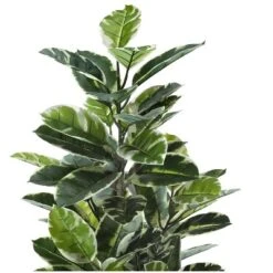 Artificial Plant, 52" Tall, Rubber Tree, Indoor, Faux, Fake, Floor, Greenery, Potted, Real Touch, Decorative, Green Leaves, Black Pot -House Furnish World GUEST b0736e17 06c5 482b a807 fe944c556974