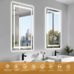 48x32 Inch Frameless LED Bathroom Mirror,Smart Mirror -House Furnish World GUEST b13e6945 edc8 4203 bd19 f41547f44ebd 3