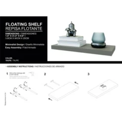 Iva Floating Shelf In Melamine X2, Taupe -House Furnish World GUEST b312c6b6 a18a 4d08 95e5 9cc1ddb171b6