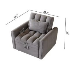 38.2inch Foldable Large-size Sofa Bed, Modern Polyester Single Sofa, Sofa Bed With Adjustable Backrest, 3 Positions And Pillows, Suitable 19 38.2inch Foldable Large-size Sofa Bed, Modern Polyester Single Sofa, Sofa Bed With Adjustable Backrest, 3 Positions And Pillows, Suitable -House Furnish World GUEST b32e63dd ec2b 4b22 9c9f c9b5d93162c1